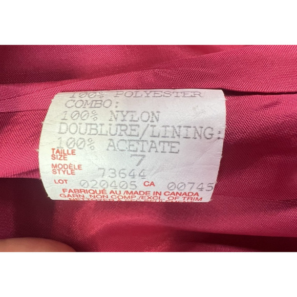 Vintage Y2K Formal Maxi Gown 7 Black Hot Pink Belt Goth Vampy Witchy Prom Dress - Picture 3 of 9